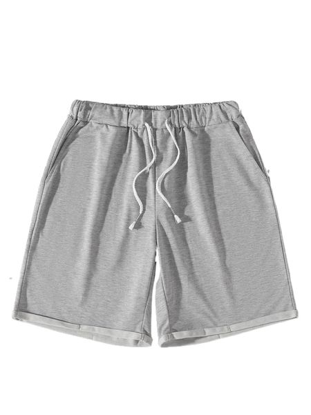 men roll hem drawstring waist shorts a2rm#, White;black