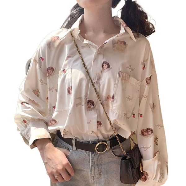 women's blouses & shirts harajuku angel print womens shirt vintage elegant blouse women autumn 2021 lantern sleeve female clothes loose, White
women's blouses & shirts harajuku angel print womens shirt vintage elegant blouse women autumn 2021 lantern sleeve female clothes loose, White