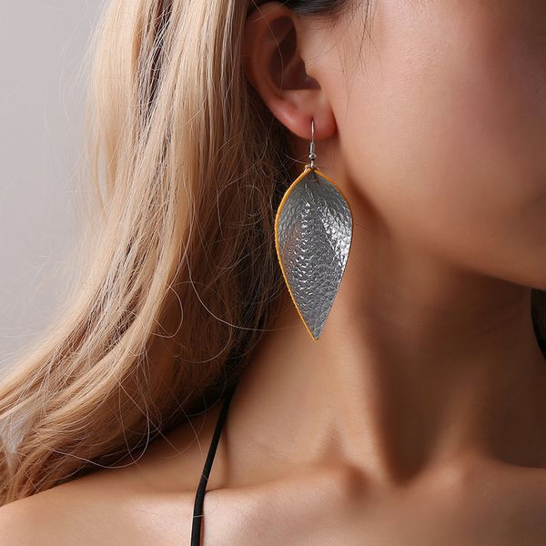 women long leaf dangle earrings pu water drop alloy hook earring european lady dress wearing plant ear stud ornaments accessories, Silver
women long leaf dangle earrings pu water drop alloy hook earring european lady dress wearing plant ear stud ornaments accessories, Silver