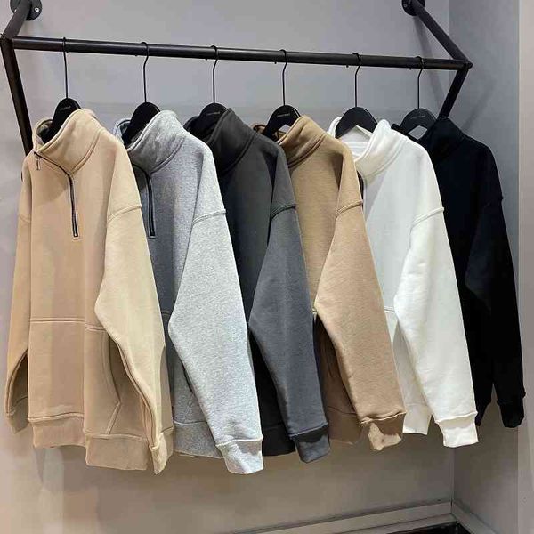 men's hoodies & sweatshirts autumn and winter plush thickened solid color st collar semi zipper pullover sweater men's women', Black
men's hoodies & sweatshirts autumn and winter plush thickened solid color st collar semi zipper pullover sweater men's women', Black