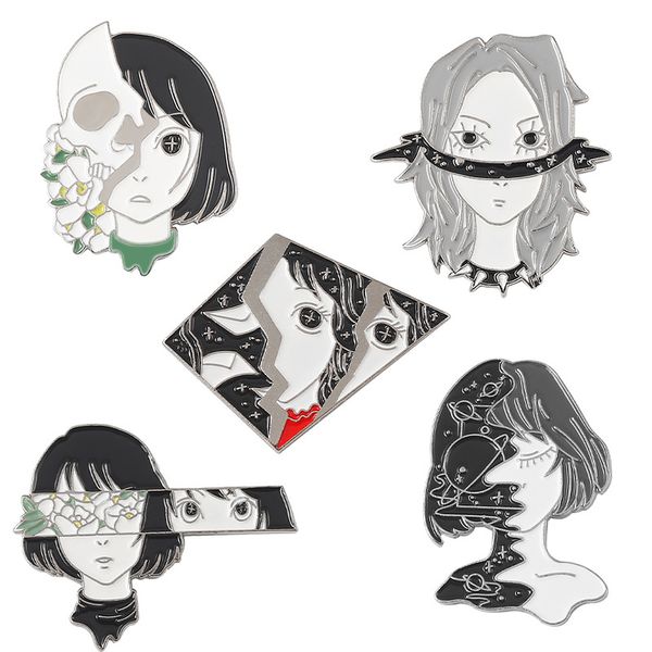 fragmented face enamel pins custom punk girls skeleton space brooches lapel badges gothic dark jewelry gift for friends, Blue
fragmented face enamel pins custom punk girls skeleton space brooches lapel badges gothic dark jewelry gift for friends, Blue