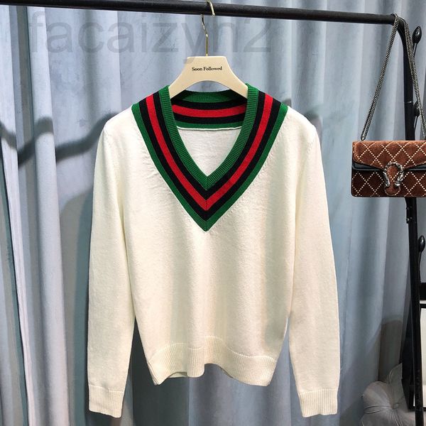 women's knits & tees designer special star same sweater 100% wool couple red green contrast stripe v-neck t-shirt fjli2022, White
women's knits & tees designer special star same sweater 100% wool couple red green contrast stripe v-neck t-shirt fjli2022, White