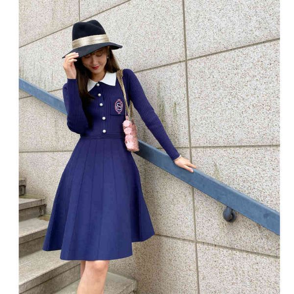 french s autumn and winter knitted dress slim contrast lapel temperament age reducing college style a-line skirt, Black;gray
french s autumn and winter knitted dress slim contrast lapel temperament age reducing college style a-line skirt, Black;gray