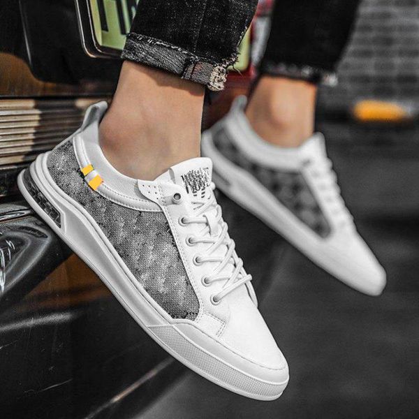 board shoes men shoes pu color matching round head trend casual stitching microfiber lace comfortable light breathable dp252-1, Black
board shoes men shoes pu color matching round head trend casual stitching microfiber lace comfortable light breathable dp252-1, Black