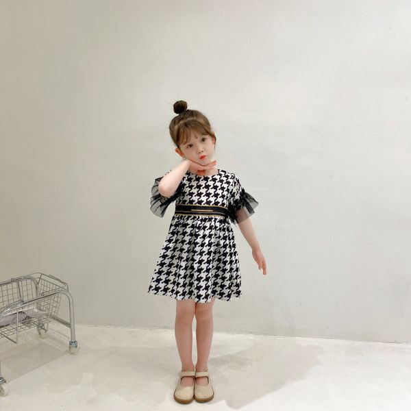 girls houndstooth dress lace sleeves summer dresses children clothes kids round collar short dress, Red;yellow
girls houndstooth dress lace sleeves summer dresses children clothes kids round collar short dress, Red;yellow