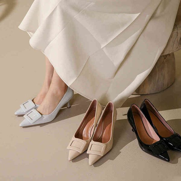 sandals spring pointed thin heel shallow mouth high single shoe korean fashion simple square buckle temperament 1i83, Black
sandals spring pointed thin heel shallow mouth high single shoe korean fashion simple square buckle temperament 1i83, Black