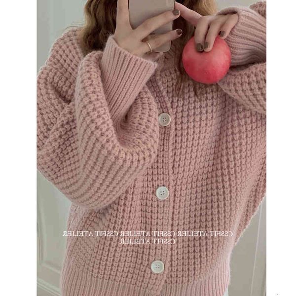 women's sweaters pink waffle sweater female autumn and winter design sense of minority korean soft waxy lovely cardigan knitted coat k2, White;black
women's sweaters pink waffle sweater female autumn and winter design sense of minority korean soft waxy lovely cardigan knitted coat k2, White;black