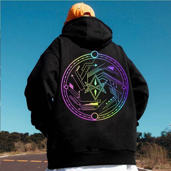 circle rainbow hoodies men oversize reflective pullovers hip hop streetwear hooded sweatshirts harajuku homme clothes 220608, Black
circle rainbow hoodies men oversize reflective pullovers hip hop streetwear hooded sweatshirts harajuku homme clothes 220608, Black