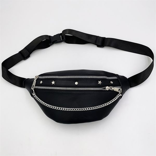 stylish rivet chain waist bags for women pu leather black waist pack female fanny pack wide strap crossbody chest bag trend 220513
stylish rivet chain waist bags for women pu leather black waist pack female fanny pack wide strap crossbody chest bag trend 220513