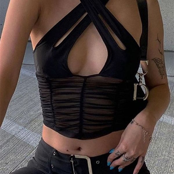 weird puss y2k hollow women halter tank sleeveless ruched patchwork mesh camisole clubwear fashion solid vest outfit 220427, White
weird puss y2k hollow women halter tank sleeveless ruched patchwork mesh camisole clubwear fashion solid vest outfit 220427, White