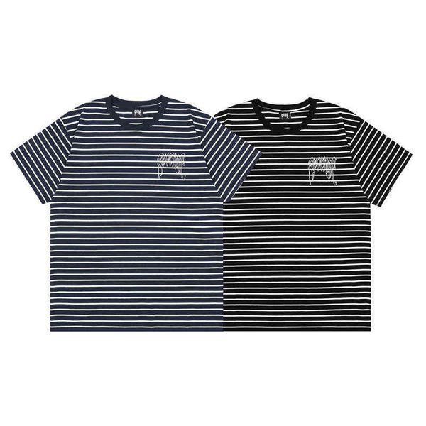 t shirt designer street tide men and wo lovers black blue white interval stripe high street hip hop short sleeve t-shirt wo spring, White;black
t shirt designer street tide men and wo lovers black blue white interval stripe high street hip hop short sleeve t-shirt wo spring, White;black