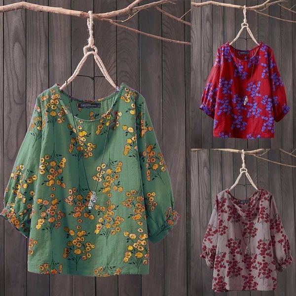 zanzea plus size women and blouses casual work office blusas ladies vintage floral tunic female pritned shirt 5xl y200402, White
zanzea plus size women and blouses casual work office blusas ladies vintage floral tunic female pritned shirt 5xl y200402, White