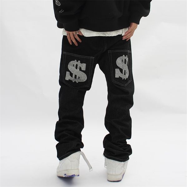 back dollar print bronzing jeans for mem harajuku streetwear straight retro ripped casual denim trousers baggy washed jean pants 220627, Blue
back dollar print bronzing jeans for mem harajuku streetwear straight retro ripped casual denim trousers baggy washed jean pants 220627, Blue