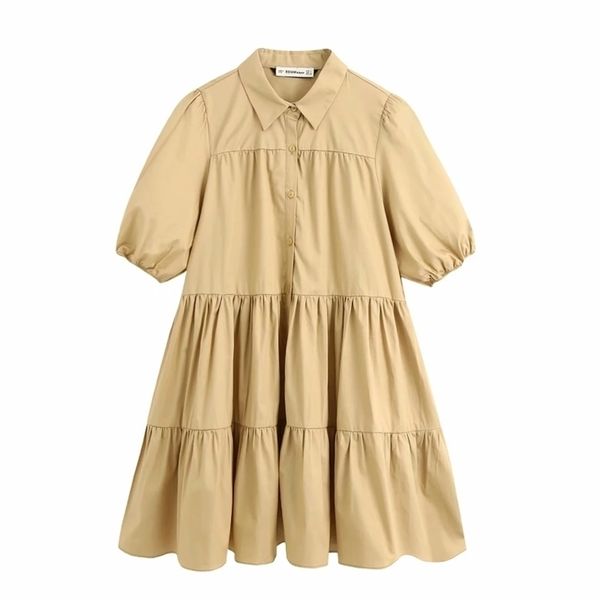 new women simply puff sleeve solid color pleats big swing mini dress office lady buttons vestido chic casual dresses ds3781 t200613, Black;gray
new women simply puff sleeve solid color pleats big swing mini dress office lady buttons vestido chic casual dresses ds3781 t200613, Black;gray