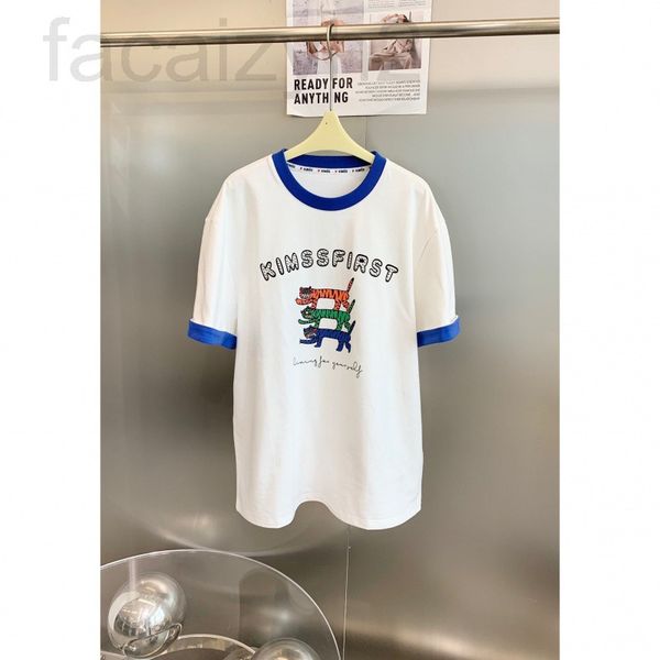women's t-shirt designer chaopai 22 early spring new nail bead cartoon color small tiger collar sleeve ring contrast literary leisure s, White
women's t-shirt designer chaopai 22 early spring new nail bead cartoon color small tiger collar sleeve ring contrast literary leisure s, White