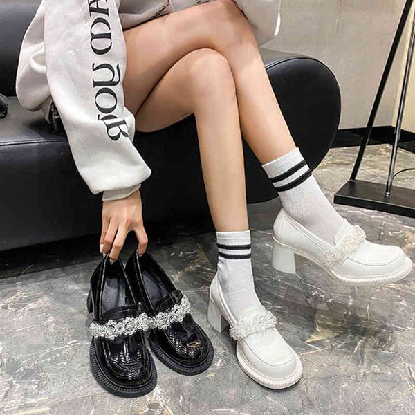 dress shoes thick heel mary jane shoes women's high heels patent leather british style small crystal big head leffer shoes doll single, Black
dress shoes thick heel mary jane shoes women's high heels patent leather british style small crystal big head leffer shoes doll single, Black