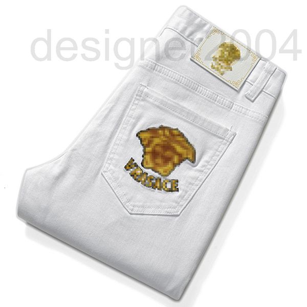 men's jeans designer exclusive white jeans men's medusa embroidery fashion brand slim fit small straight long pants o288, Blue
men's jeans designer exclusive white jeans men's medusa embroidery fashion brand slim fit small straight long pants o288, Blue