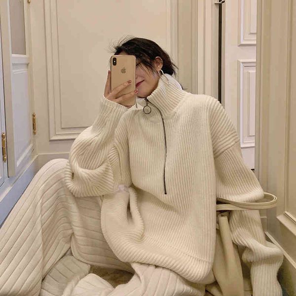 women's polos high neck sweater women's loose outer wear lazy style korean version mori fashion autumn and winter thickened 17f7, White
women's polos high neck sweater women's loose outer wear lazy style korean version mori fashion autumn and winter thickened 17f7, White