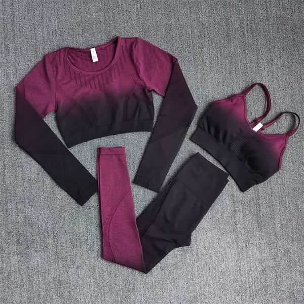 ombre women yoga set workout long sleeve crop sports bra seamless leggings gym clothing fitness sportswear sports suits 220429, Gray
ombre women yoga set workout long sleeve crop sports bra seamless leggings gym clothing fitness sportswear sports suits 220429, Gray