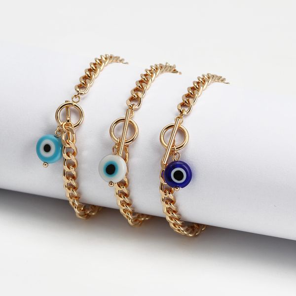 s2976 fashion turkish evil eye bead pendant bracelets blue eye copper chain bacelets, Golden;silver
s2976 fashion turkish evil eye bead pendant bracelets blue eye copper chain bacelets, Golden;silver