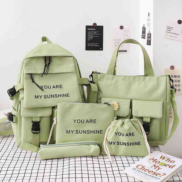 5piece set kawaii schoolbags for teenage girls women backpack 2021 canvas travel back pack student notebook bookbags schoolbag aa220316
5piece set kawaii schoolbags for teenage girls women backpack 2021 canvas travel back pack student notebook bookbags schoolbag aa220316