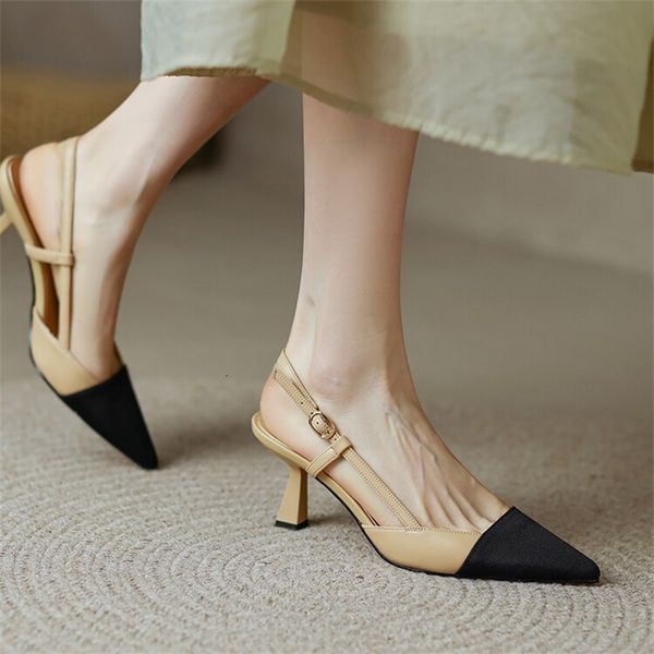 sandals french baotou sandals xy3-12n thin heel color matching pointed fashion women's shoes spring 6jzs, Black
sandals french baotou sandals xy3-12n thin heel color matching pointed fashion women's shoes spring 6jzs, Black