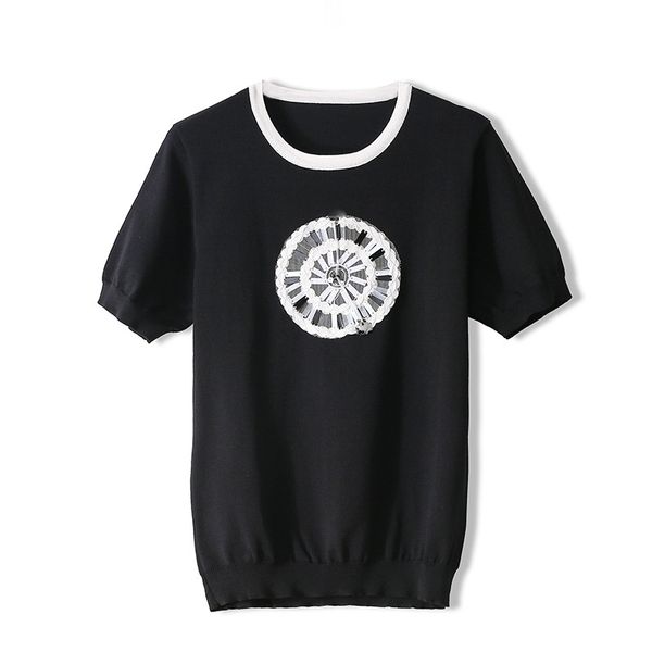 210 2022 milan runway spring summer brand same style sweater short sleeve crew neck white black beads pullover striped womens ou
210 2022 milan runway spring summer brand same style sweater short sleeve crew neck white black beads pullover striped womens ou