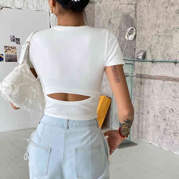women's t-shirt summer 2022 casual backless short sleeve t-shirt female american fashion student spice girl slim solid color 4p13, White
women's t-shirt summer 2022 casual backless short sleeve t-shirt female american fashion student spice girl slim solid color 4p13, White