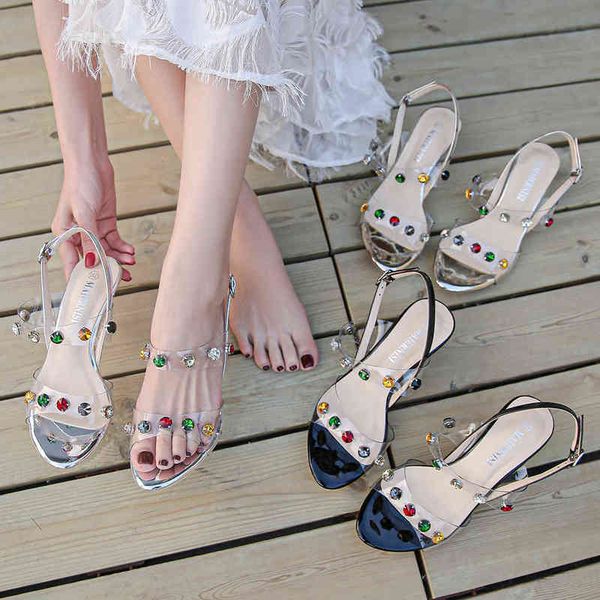 sandals pumps luxury color diamond decoration high heels 2022 japanese and korean transparent belt middle heeled sandals women shoes 220411, Black
sandals pumps luxury color diamond decoration high heels 2022 japanese and korean transparent belt middle heeled sandals women shoes 220411, Black