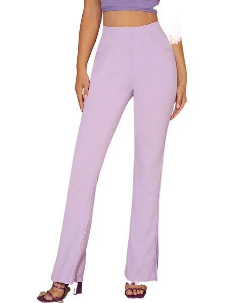 high waist bootcut leg pants w5j3#, Black;white 
high waist bootcut leg pants w5j3#, Black;white