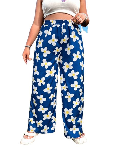 plus high waist floral print wide leg pants t9rg#, Black
plus high waist floral print wide leg pants t9rg#, Black
