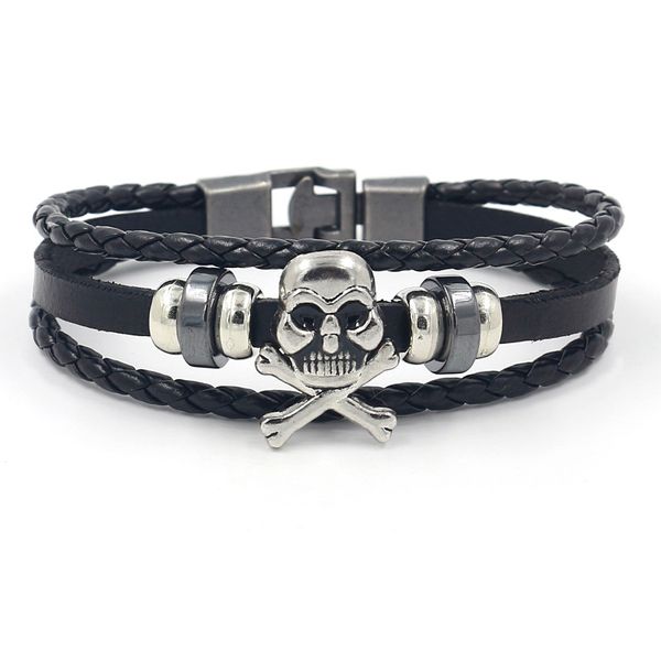 s2938 europe fashion jewelry alloy beaded punk leather bracelets men's retro buckle alloy skull pu leather bracelets, Golden;silver
s2938 europe fashion jewelry alloy beaded punk leather bracelets men's retro buckle alloy skull pu leather bracelets, Golden;silver