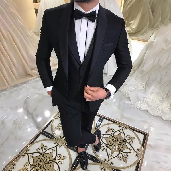 new black slim fit men suits for groom wedding shawl lapel tuxedo 3 piece jacket vest pants set formal business blazer costume homme, Black;gray
new black slim fit men suits for groom wedding shawl lapel tuxedo 3 piece jacket vest pants set formal business blazer costume homme, Black;gray