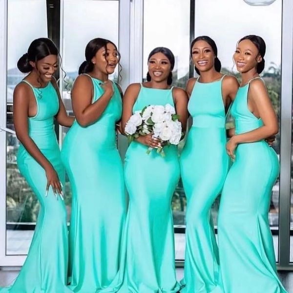 new bridesmaid dresses satin sleeveless floor length sweep train long mermaid gowns for wedding party robes de soirée, White;pink
new bridesmaid dresses satin sleeveless floor length sweep train long mermaid gowns for wedding party robes de soirée, White;pink