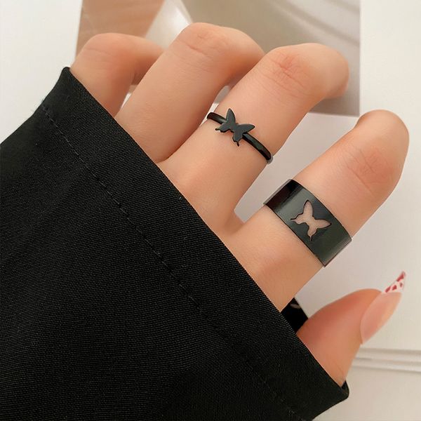 vintage simple animal butterlfly star moon open ring for women girls jewelry 2pcs black couple ring set, Silver
vintage simple animal butterlfly star moon open ring for women girls jewelry 2pcs black couple ring set, Silver
