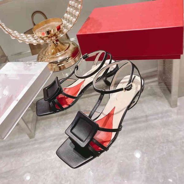 summer generous sandals buckle leather sandals women's thin heels middle square head roman shoes silver ideq, Black
summer generous sandals buckle leather sandals women's thin heels middle square head roman shoes silver ideq, Black