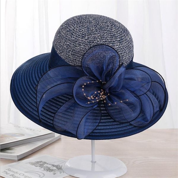 summer ladies hat leisure beach women sun elegant wide brim silk flower bucket casual cap female fedora 220507, Blue;gray
summer ladies hat leisure beach women sun elegant wide brim silk flower bucket casual cap female fedora 220507, Blue;gray