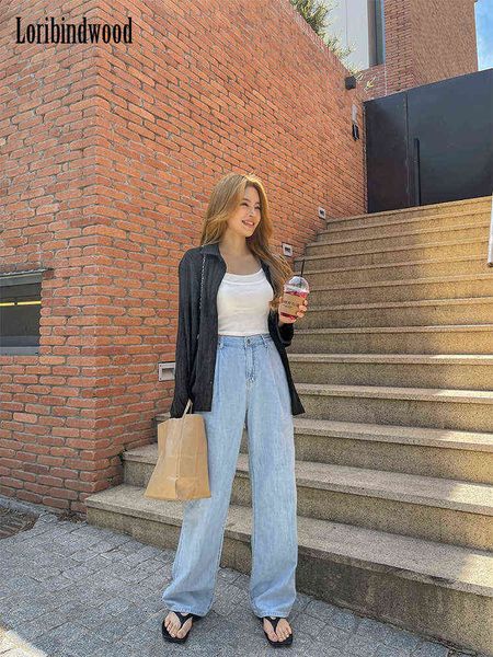 2022 pleated waist jeans women south korea retro loose show thin wide leg harlan pants straight drag pants fashionable ins l220726, Blue
2022 pleated waist jeans women south korea retro loose show thin wide leg harlan pants straight drag pants fashionable ins l220726, Blue