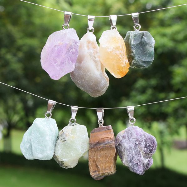 raw rough natural stone pendant crystal druzy agate multicolor irregular strawberry rose quartz crystals amethyst stones charm diy necklaces, Silver
raw rough natural stone pendant crystal druzy agate multicolor irregular strawberry rose quartz crystals amethyst stones charm diy necklaces, Silver