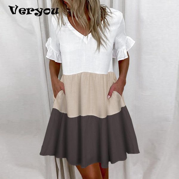 casual ruffles loose v neck dress women summer short sleeve floral print woman fashion white beach es 220618, Black;gray
casual ruffles loose v neck dress women summer short sleeve floral print woman fashion white beach es 220618, Black;gray