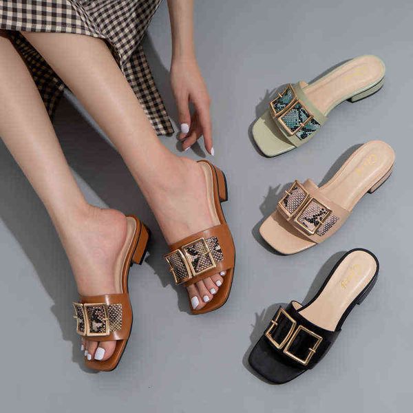summer sandals classic snake skin square buckle thick heel slippers are comfortable and wear high-heeled women's outside, Black
summer sandals classic snake skin square buckle thick heel slippers are comfortable and wear high-heeled women's outside, Black