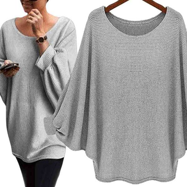 autumn women sweaters long batwing sleeve o neck sweater for loose casual knitted jumpers pull, White
autumn women sweaters long batwing sleeve o neck sweater for loose casual knitted jumpers pull, White