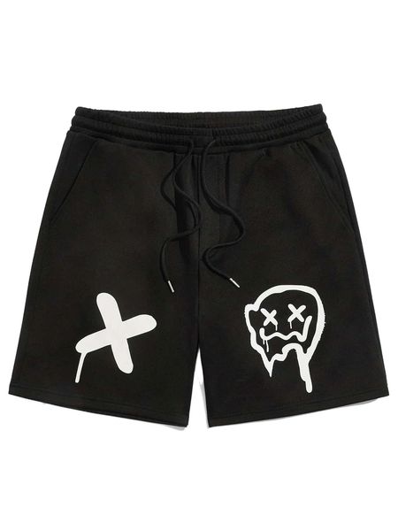men cartoon graphic shorts 06bx#, White;black