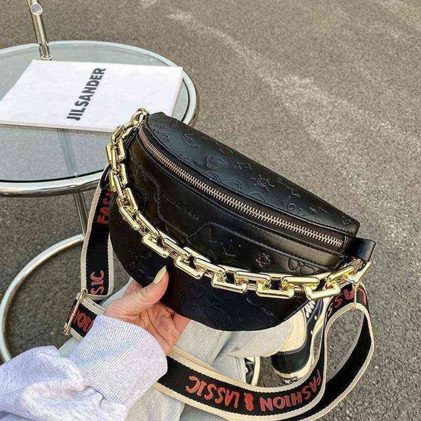 waist bag leather gold thick chain chest s for women handbags casual solid color shoulder lady fanny pack belt 220531
waist bag leather gold thick chain chest s for women handbags casual solid color shoulder lady fanny pack belt 220531