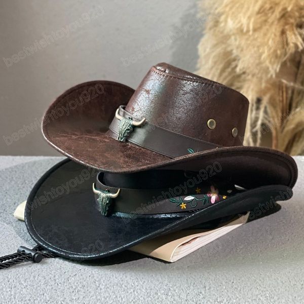 fashion cow head decorate western cowboy hat faux leather vintage gentleman jazz hats for men panama cowgirl hat, Blue;gray
fashion cow head decorate western cowboy hat faux leather vintage gentleman jazz hats for men panama cowgirl hat, Blue;gray