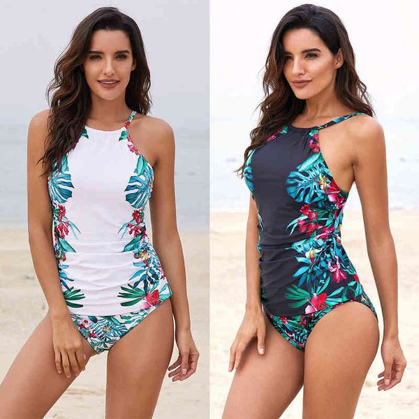 designer swimwear bikini tankinis vt women's spa conservative belly covered printed split swimsuit, White;black
designer swimwear bikini tankinis vt women's spa conservative belly covered printed split swimsuit, White;black