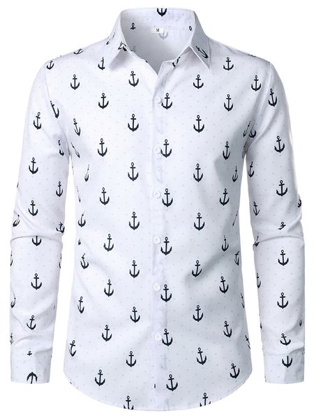 men random anchor print shirt t1hx#, White;black
men random anchor print shirt t1hx#, White;black