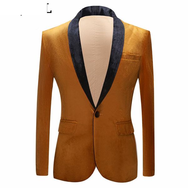 men's suits & blazers men's classic gold velvet slim suit coat groom's wedding solid color banquet dress, White;black
men's suits & blazers men's classic gold velvet slim suit coat groom's wedding solid color banquet dress, White;black