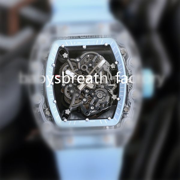 055 montre de luxe luxury watch men watches imported mechanical movement transparent case rubber watchband wristwatches, Slivery;brown
055 montre de luxe luxury watch men watches imported mechanical movement transparent case rubber watchband wristwatches, Slivery;brown