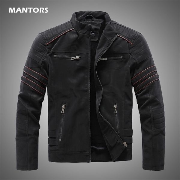 men winter brand leather jacket casual motorcycle inner fleece pu coat faux jackets mens clothing streetwear 220728, Black;brown
men winter brand leather jacket casual motorcycle inner fleece pu coat faux jackets mens clothing streetwear 220728, Black;brown